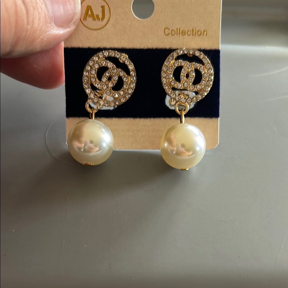 Gold and Pearl Drop Earrings